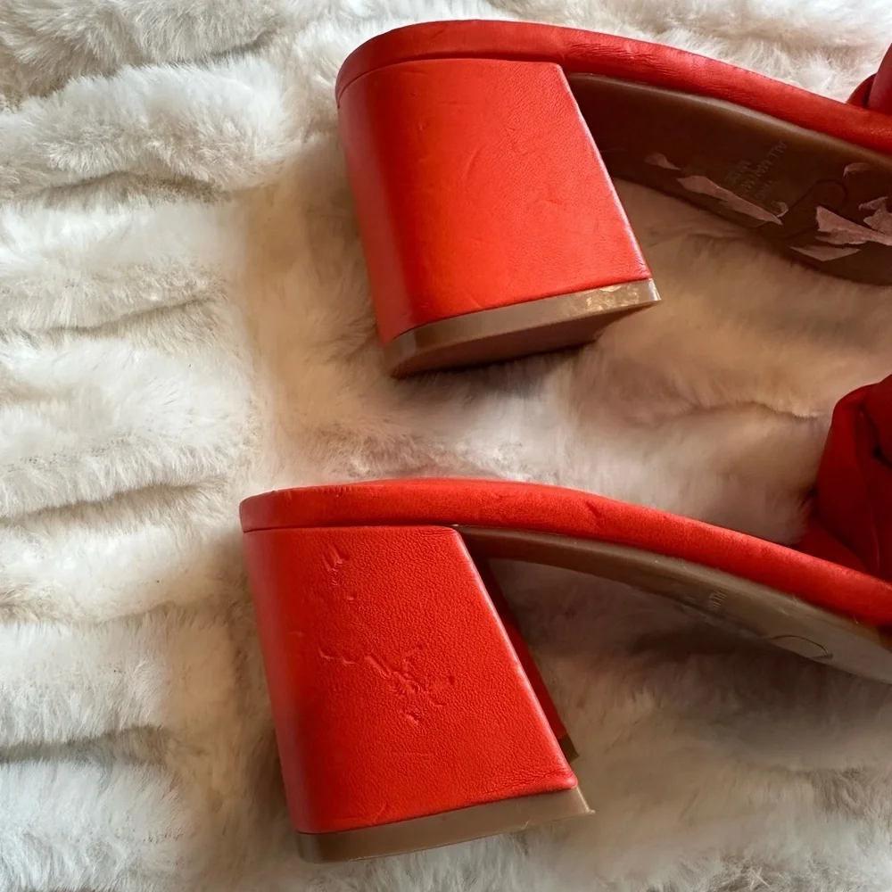Nine West Orange Block Heel Braided Sandals - Picture 9 of 9